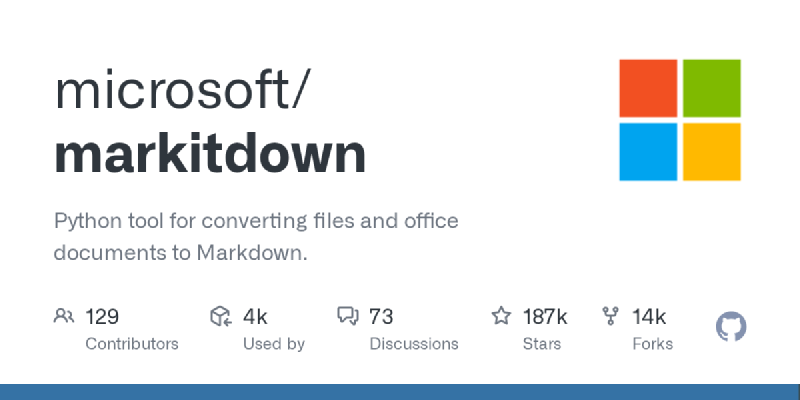 microsoft/markitdown 미리보기
